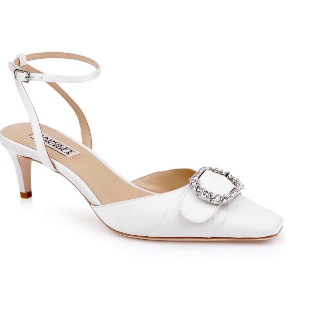 Odesza Ankle Strap Pump - white crepe